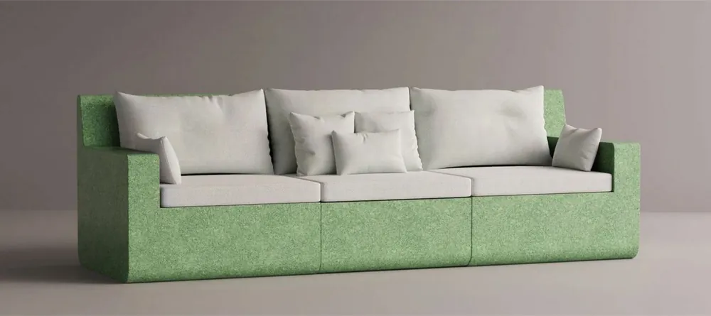 Direktkauf Casa Padrino luxury sofa white / green 270 cm - Modular weatherproof concrete sofa