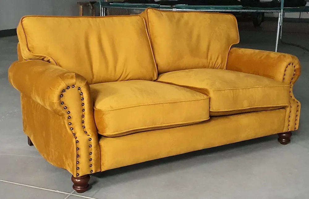 Casa Padrino luxury living room velvet sofa yellow 175 cm - Luxury furniture Heißes Angebot