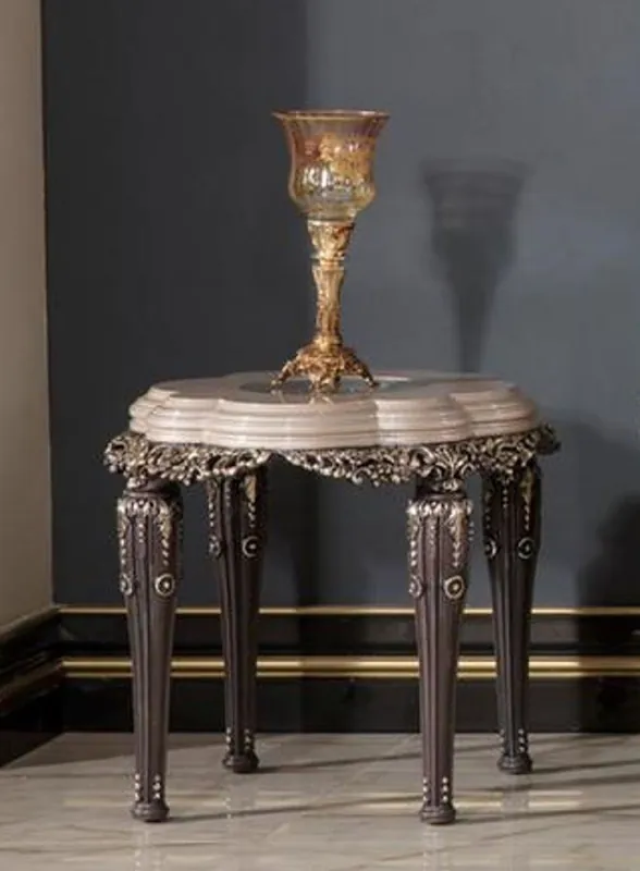 Casa Padrino luxury baroque side table gray / brown / gold H. 60 cm - Baroque furniture Finale Aktion