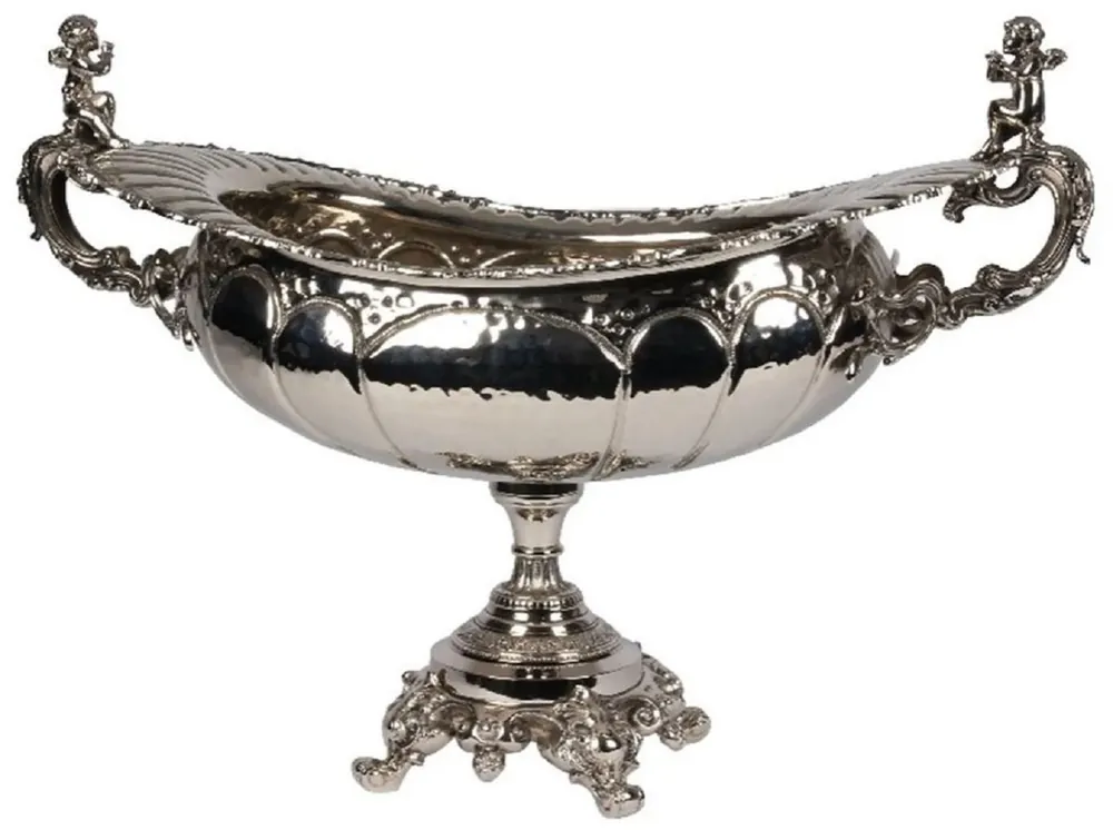 Casa Padrino baroque brass decorative bowl silver 75 x 41 x H. 52 cm - Baroque decorative accessories Rabatt