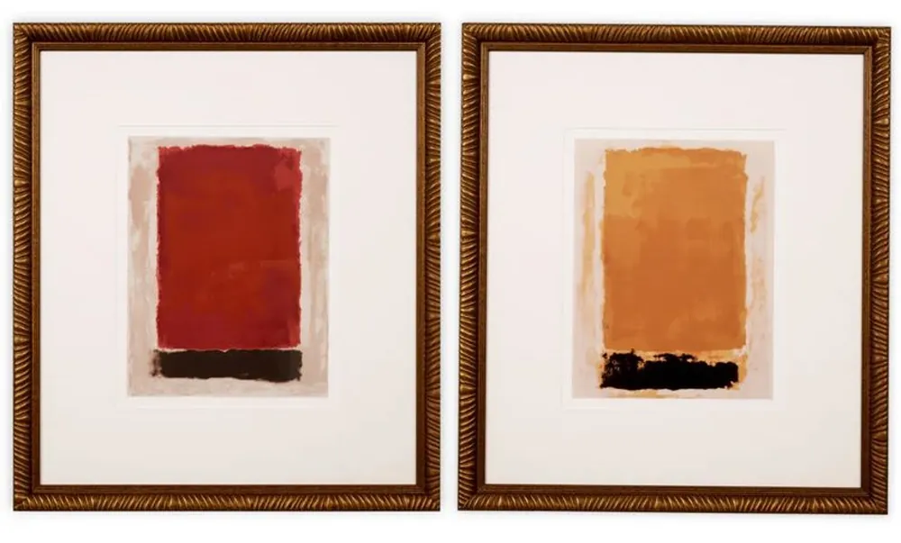 Billig Casa Padrino Luxury Art Print Set of 2 Abstract Art by Clement Garnier Gold 73 x H. 83 cm