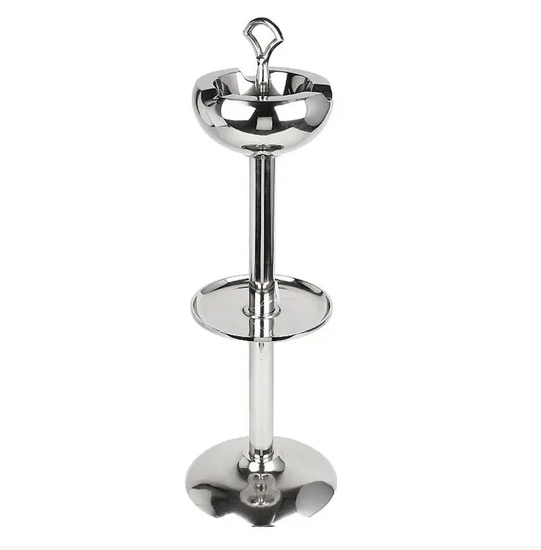 Heißes Angebot Casa Padrino Stand Ashtray Silver 24x20x73cm - Round aluminum ashtray with stand - Decorative accessories