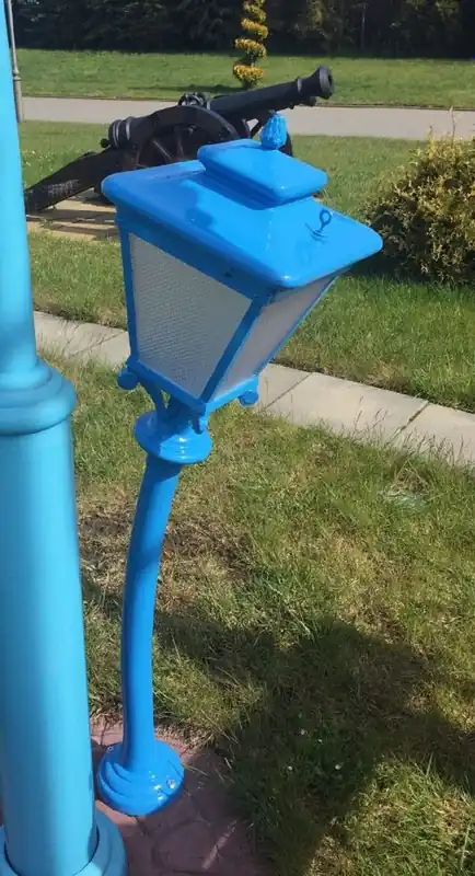 Direktkauf Casa Padrino Art Nouveau garden lantern blue H. 130 cm - Nostalgic outdoor lighting