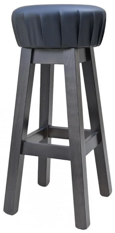 Expressversand Casa Padrino country style bar stool black / dark brown H. 80 cm - Padded solid wood bar stool