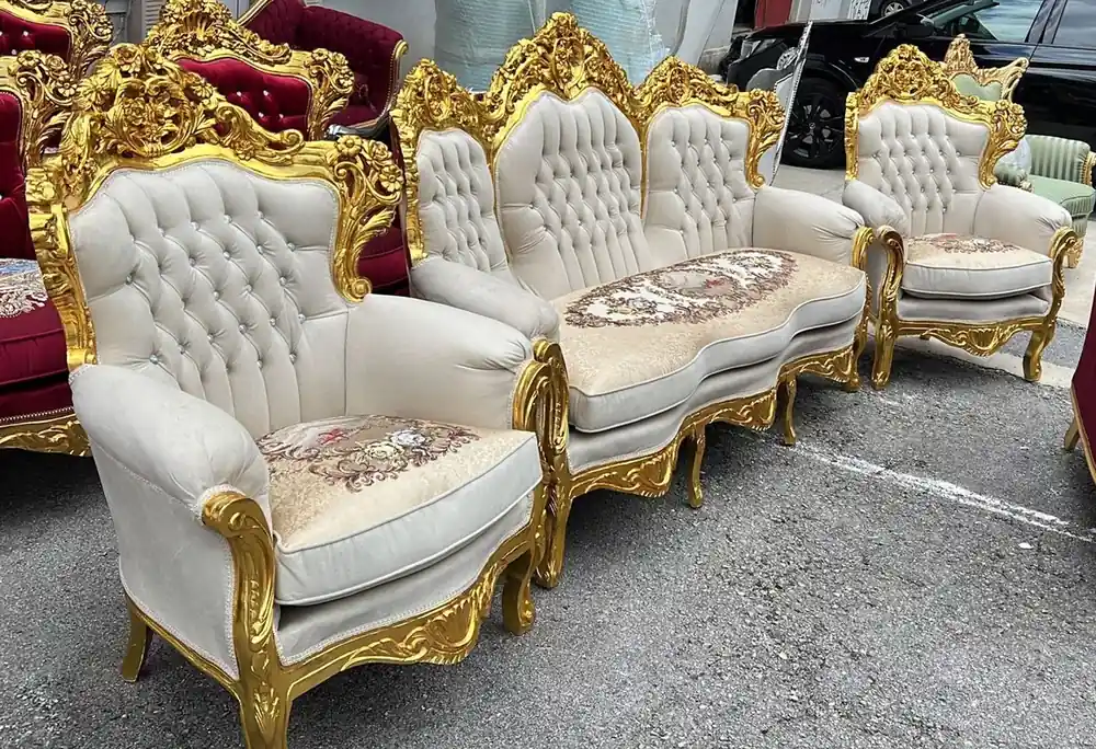 Casa Padrino luxury baroque living room set cream / gold - Magnificent baroque furniture Knallerangebot