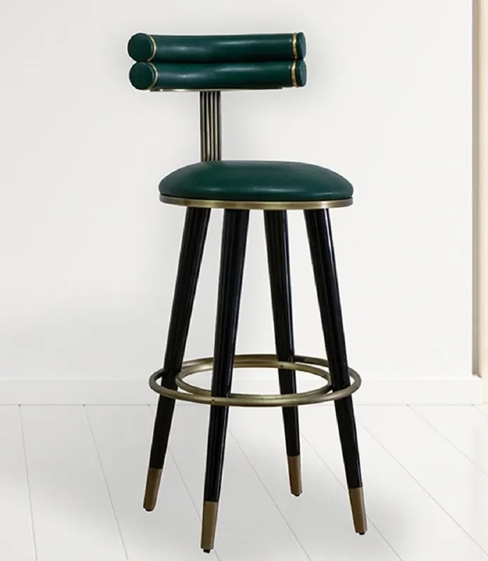 Top-Preis Casa Padrino luxury bar chair green / black / antique brass H. 98 cm - Hotel & bar furniture