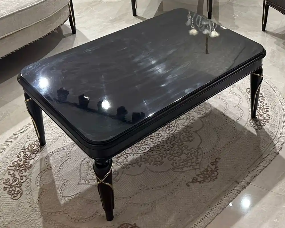 Casa Padrino luxury baroque coffee table black / gold 120 cm - Baroque style furniture Sonderaktion
