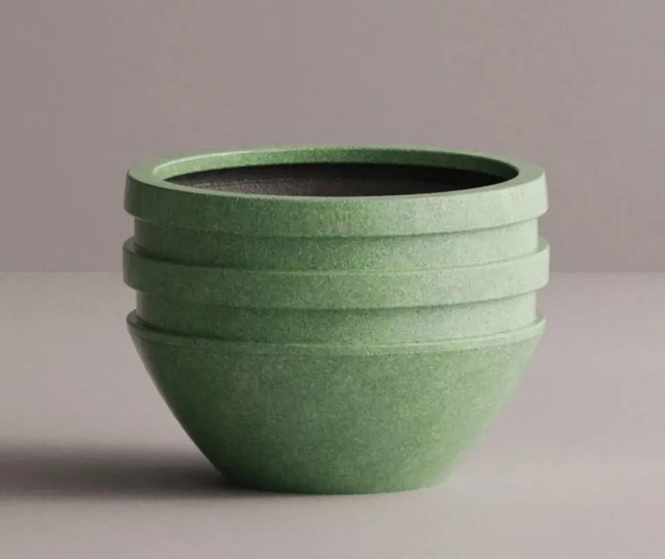 Casa Padrino luxury concrete flowerpot green Ø 80 x H. 60 cm - Living room & garden decorative plant pot Highlight