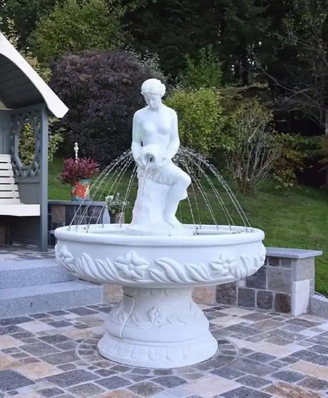 Casa Padrino Baroque Fountain White Ø 125 x H. 165 cm - Made in Italy Wochenendangebot