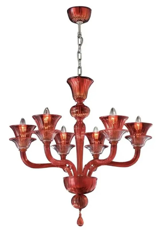 Nur Für Kurze Zeit Casa Padrino luxury baroque crystal glass chandelier red Ø 70 x H. 71 cm - Made in Italy