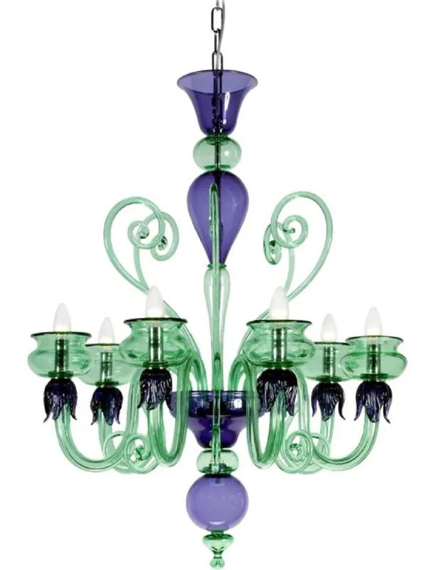 Casa Padrino luxury baroque crystal glass chandelier green / purple Ø 75 x H. 85 cm - Made in Italy Angebot