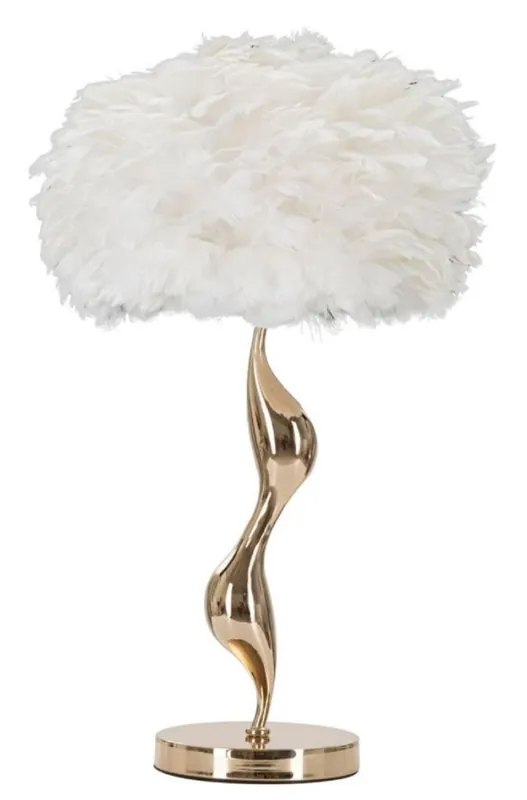 Casa Padrino luxury table lamp gold / white Ø 40 x H. 63 cm Jetzt Kaufen