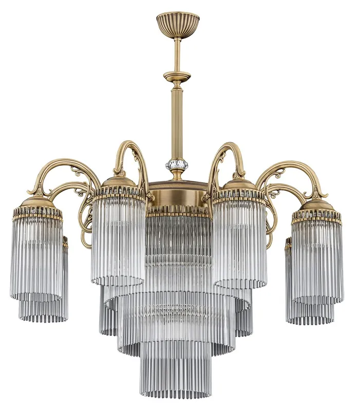 Casa Padrino luxury baroque crystal chandelier brass with patina Ø 80 x H. 90 cm Echt