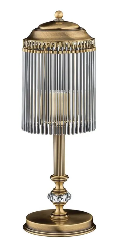 Casa Padrino luxury baroque crystal table lamp brass with patina H. 47 cm Zertifiziert