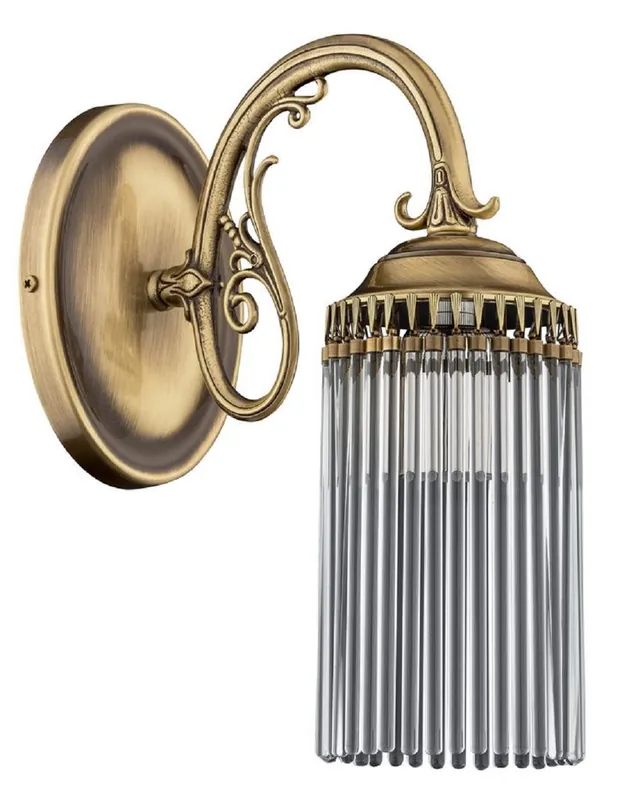Geprüft Casa Padrino luxury baroque wall lamp brass with patina H. 33 cm