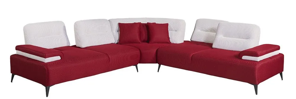 Casa Padrino luxury corner sofa bordeaux red / white / gray 310 x 310 cm - Living room sofa Heißes Angebot