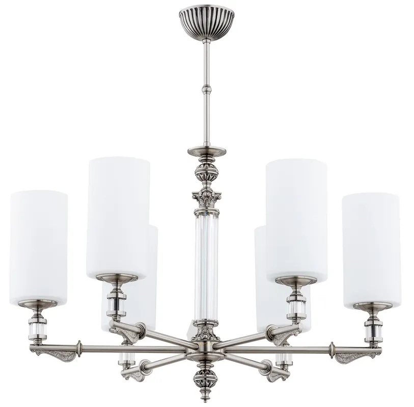 Casa Padrino luxury baroque chandelier silver / white Ø 69 x H. 70 cm Markenware