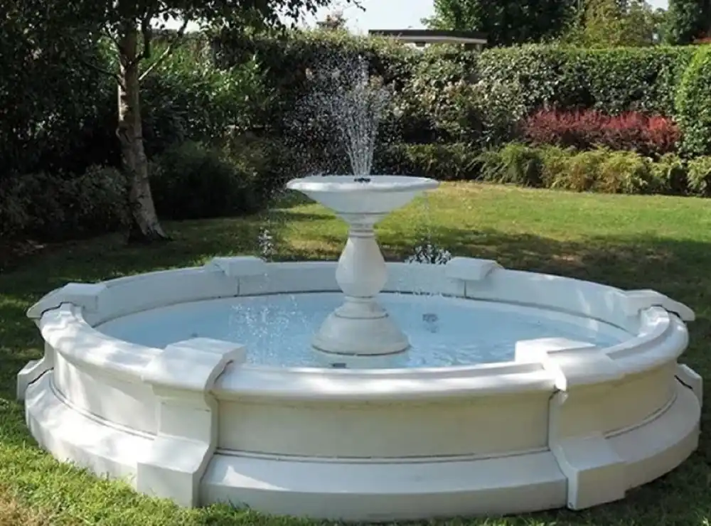 Neuheit Casa Padrino baroque garden fountain white Ø 234 x H. 80 cm - Made in Italy