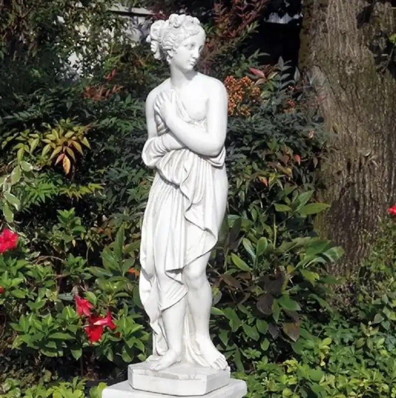 Preisreduziert Casa Padrino Art Nouveau garden decoration sculpture woman gray H. 80 cm - Made in Italy