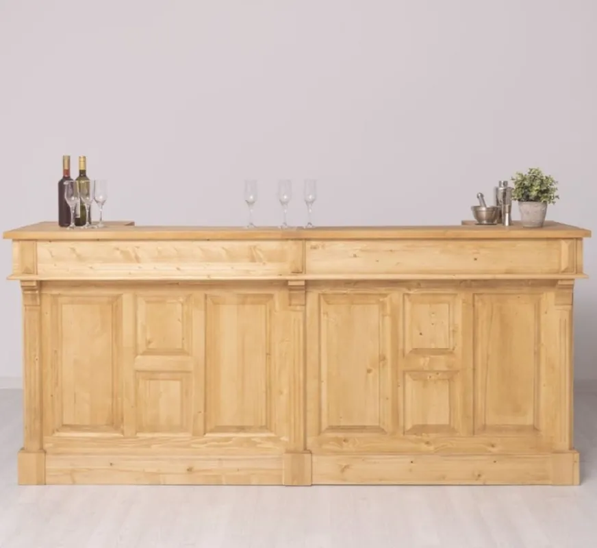 Casa Padrino country style bar counter natural 240 cm - Country style bar furniture Echt