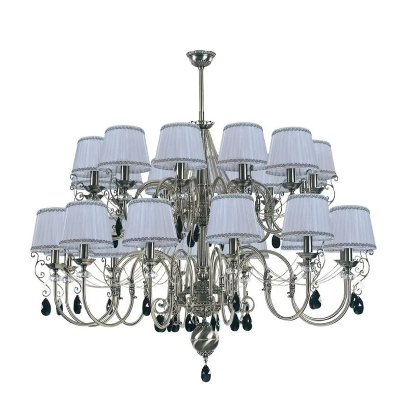 Casa Padrino luxury baroque crystal chandelier silver / black / white Ø 130 x H. 115 cm Bestpreis