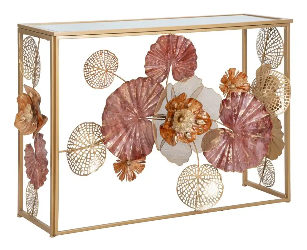 Sonderaktion Casa Padrino luxury console brass / colorful 114 cm - Rectangular console table