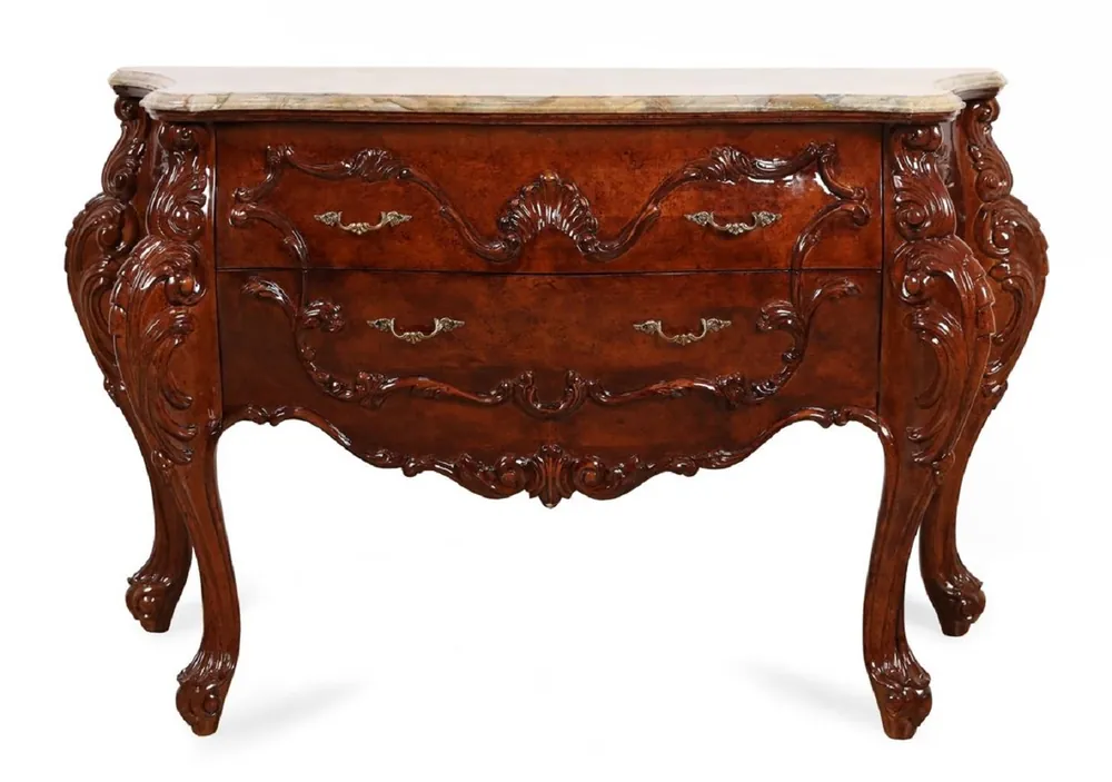 Casa Padrino luxury baroque chest of drawers with marble top brown / beige 156 cm Sonderangebot