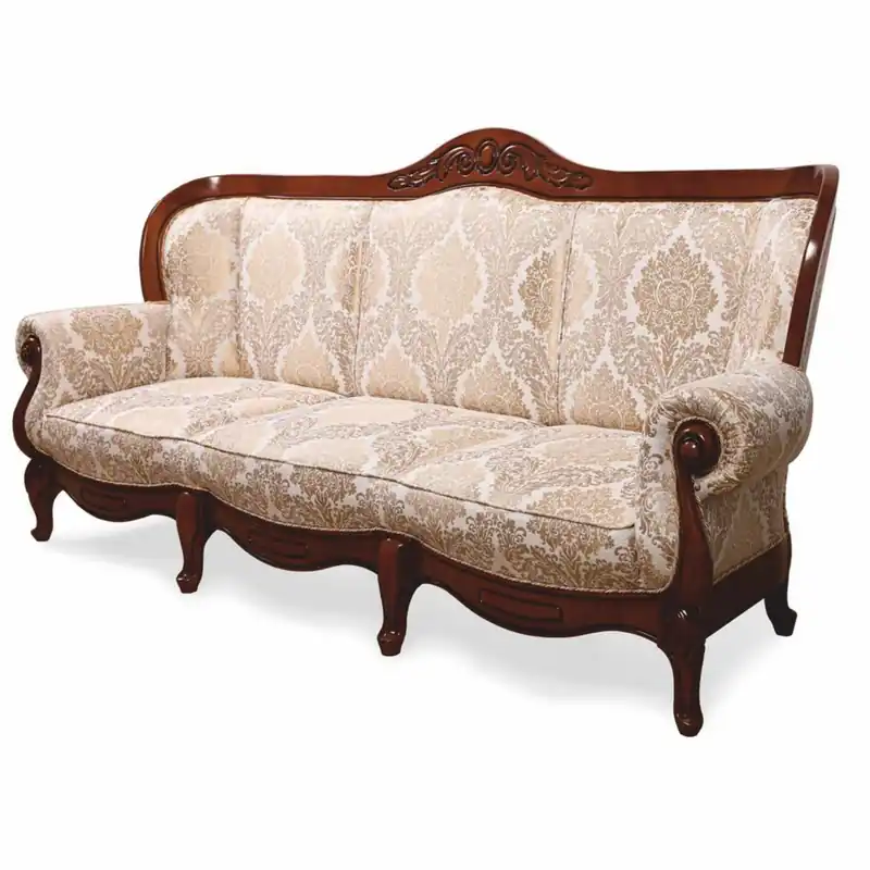 Casa Padrino luxury baroque sofa white / gold / dark brown 240 cm - Baroque style living room furniture Billig