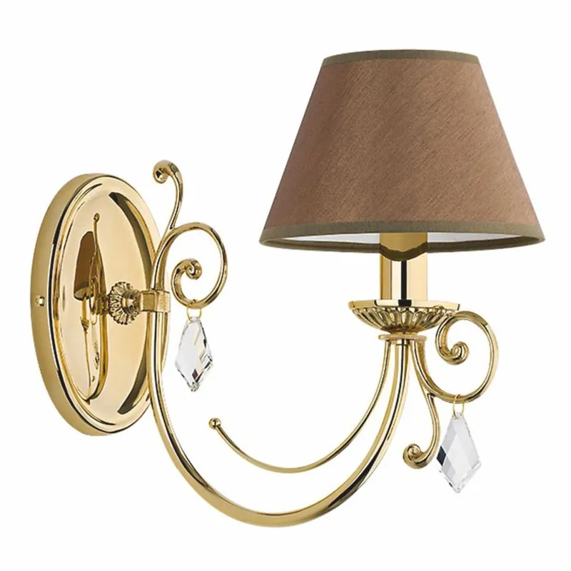 Begrenztes Angebot Casa Padrino luxury baroque crystal wall lamp gold / brown H. 29 cm