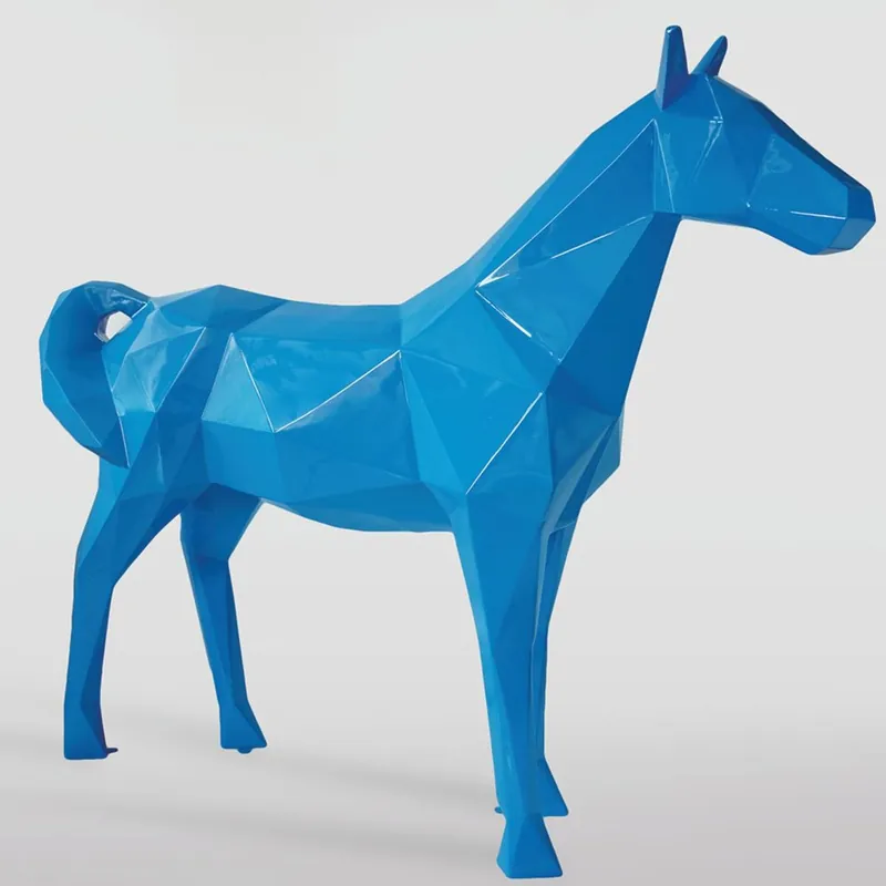 Casa Padrino XXL decorative sculpture horse blue 220 x H. 190 cm - Life size garden figure Bestpreis