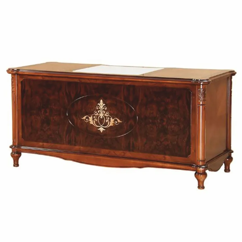Expressversand Casa Padrino luxury baroque desk brown / dark brown / gold 167.5 cm - Baroque style office furniture