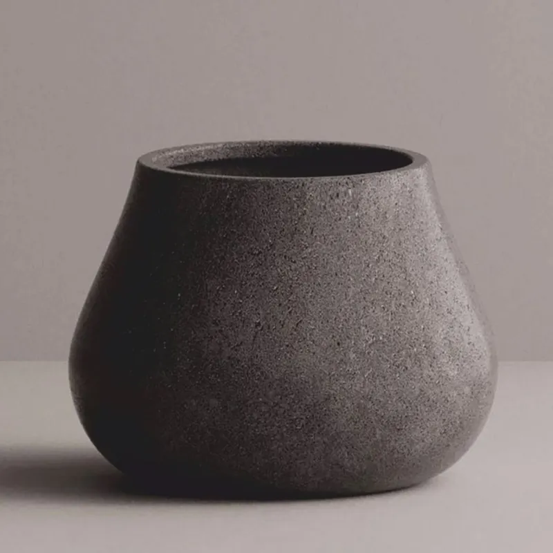 Zertifiziert Casa Padrino luxury garden decoration concrete flower pot anthracite Ø 66.5 x H. 50 cm