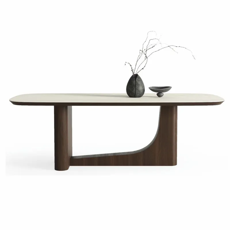 Nur Heute Casa Padrino luxury dining table with ceramic table top white / dark brown 230 cm