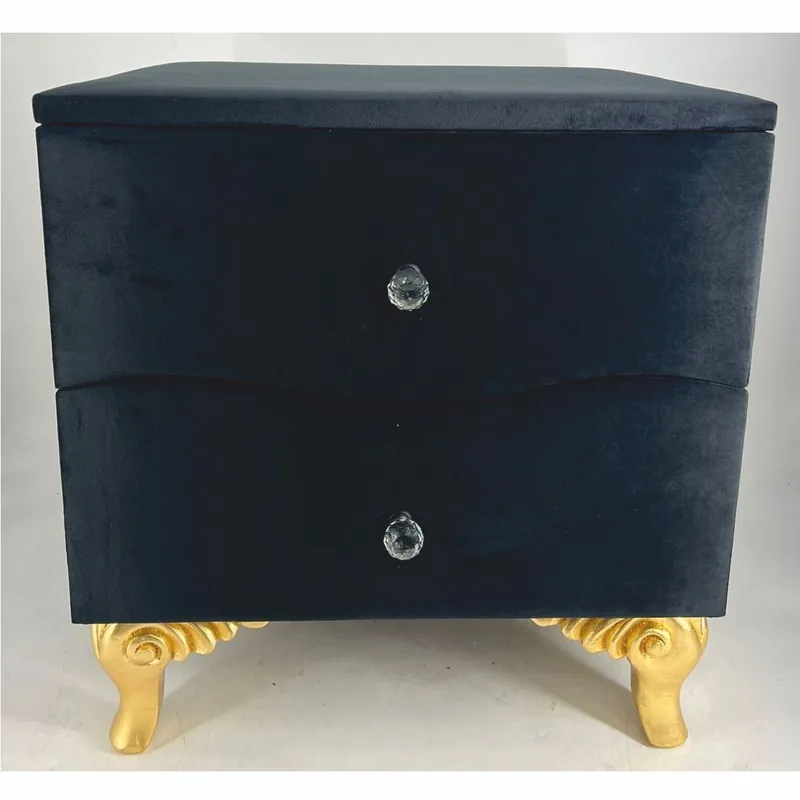 Online Kaufen Casa Padrino baroque bedside table with 2 drawers black / gold - Baroque style bedroom furniture