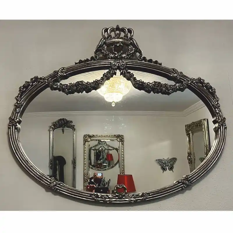 Heißes Angebot Pompöös by Casa Padrino baroque mirror antique silver 123 cm - Harald Glööckler baroque furniture