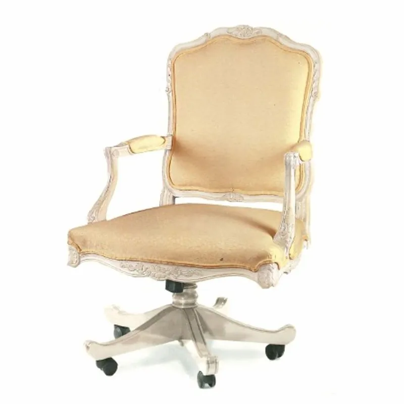 Casa Padrino luxury baroque desk chair antique beige / white - Made in Italy Schnäppchen