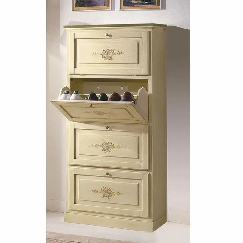 Sonderangebot Casa Padrino luxury baroque shoe cabinet cream H. 170 cm - Made in Italy