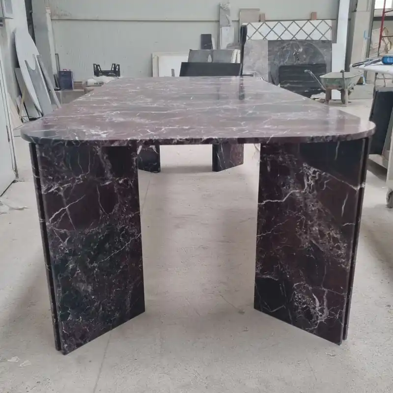 Casa Padrino luxury marble dining table red / black / white 250 cm - Luxury marble furniture Schneller Versand