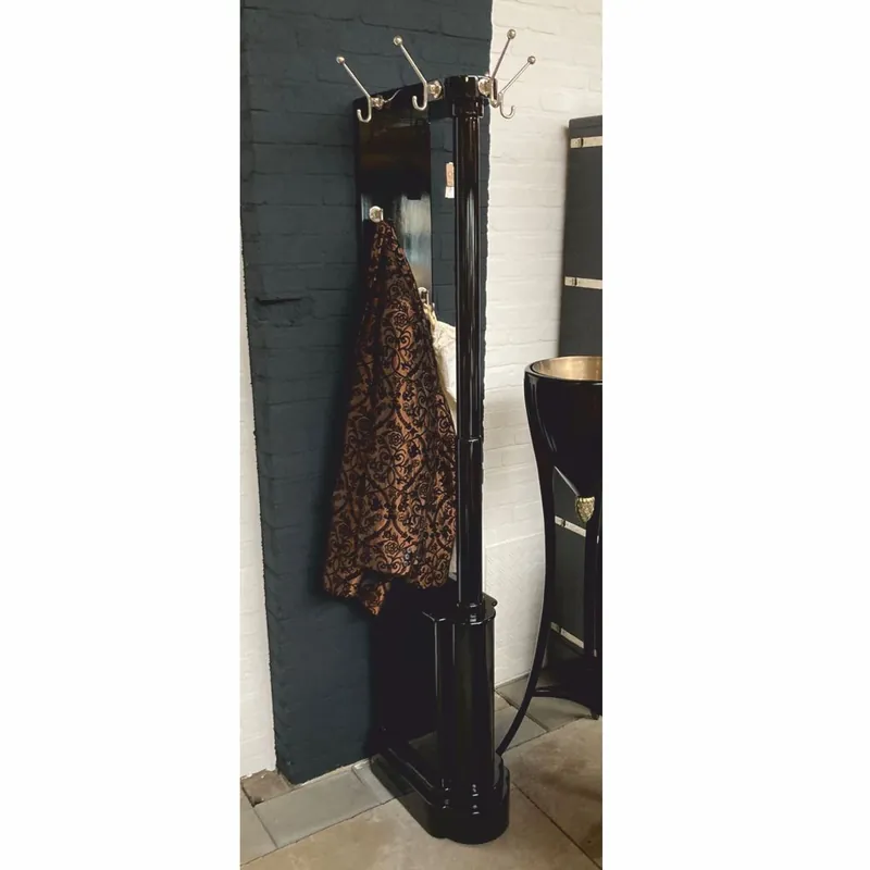 Casa Padrino Luxury Baroque Wall Coat Rack Black / Silver H. 184 cm - Coat Rack Furniture Nur Heute