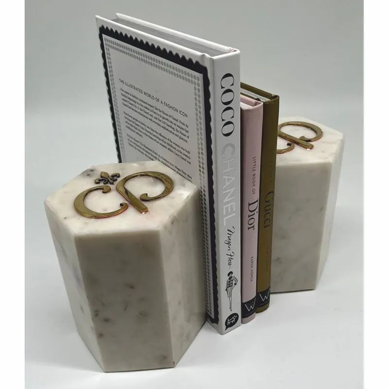 Online Kaufen Casa Padrino luxury marble decorative bookend set white / gold