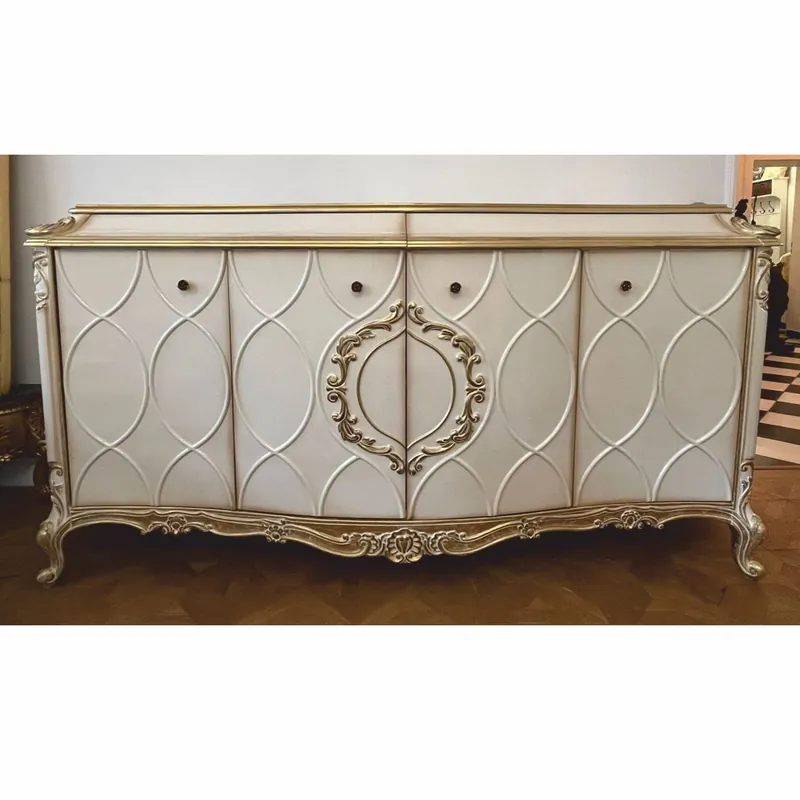 Casa Padrino luxury baroque sideboard white / antique gold 254 cm - Baroque furniture Solange Der Vorrat Reicht
