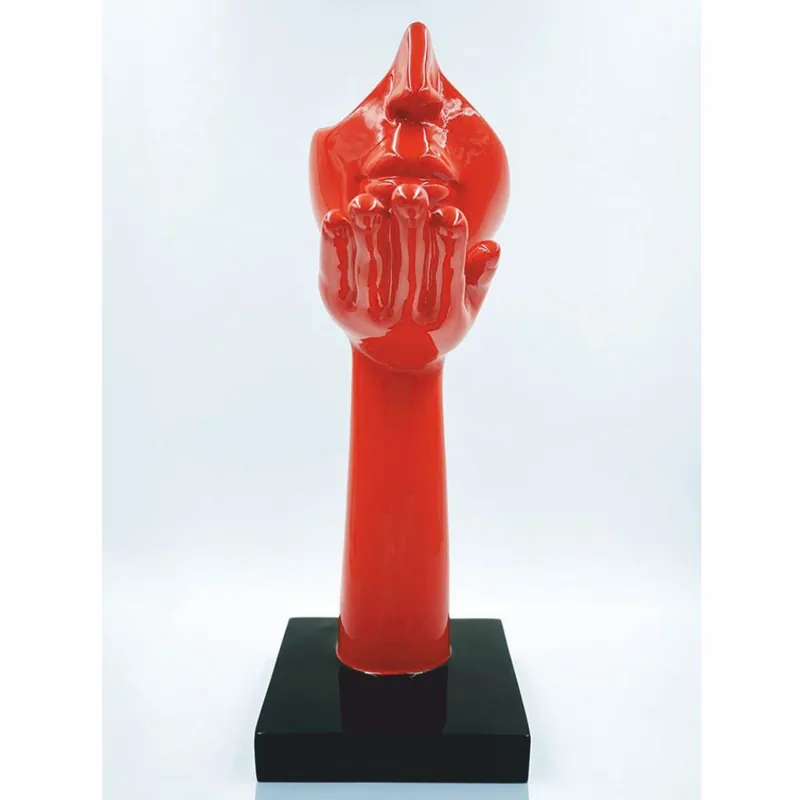 Markenprodukt Casa Padrino decorative sculpture red / black H. 50 cm - Living room decoration