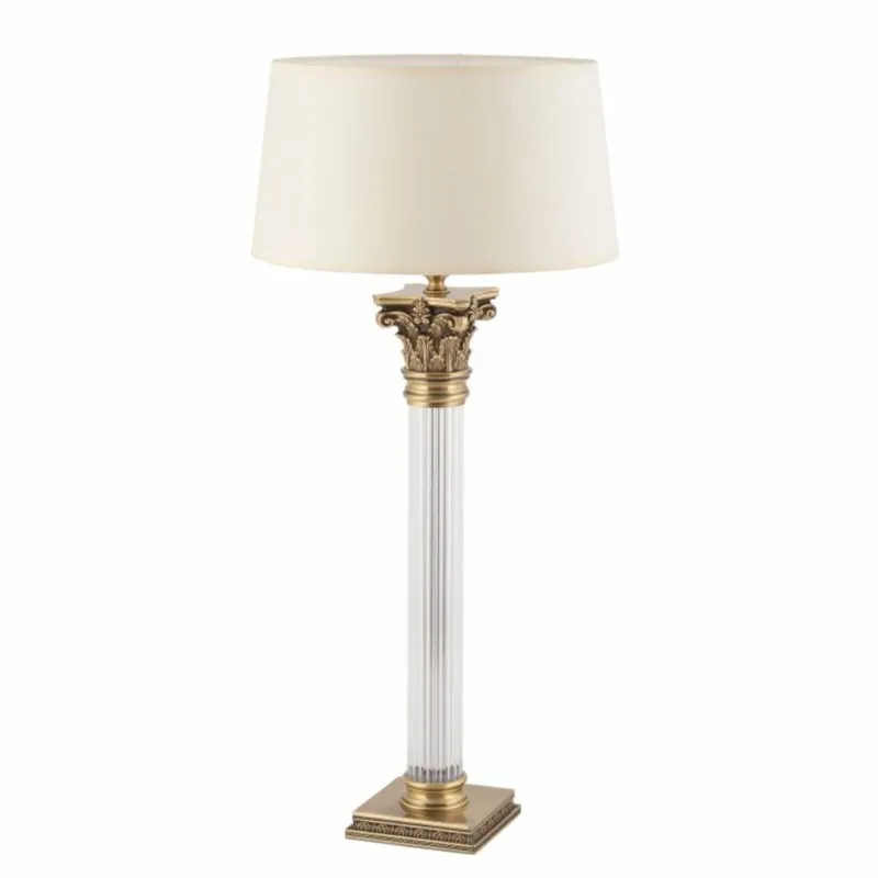 Casa Padrino luxury baroque table lamp brass with patina / cream H. 70 cm Nur Für Kurze Zeit