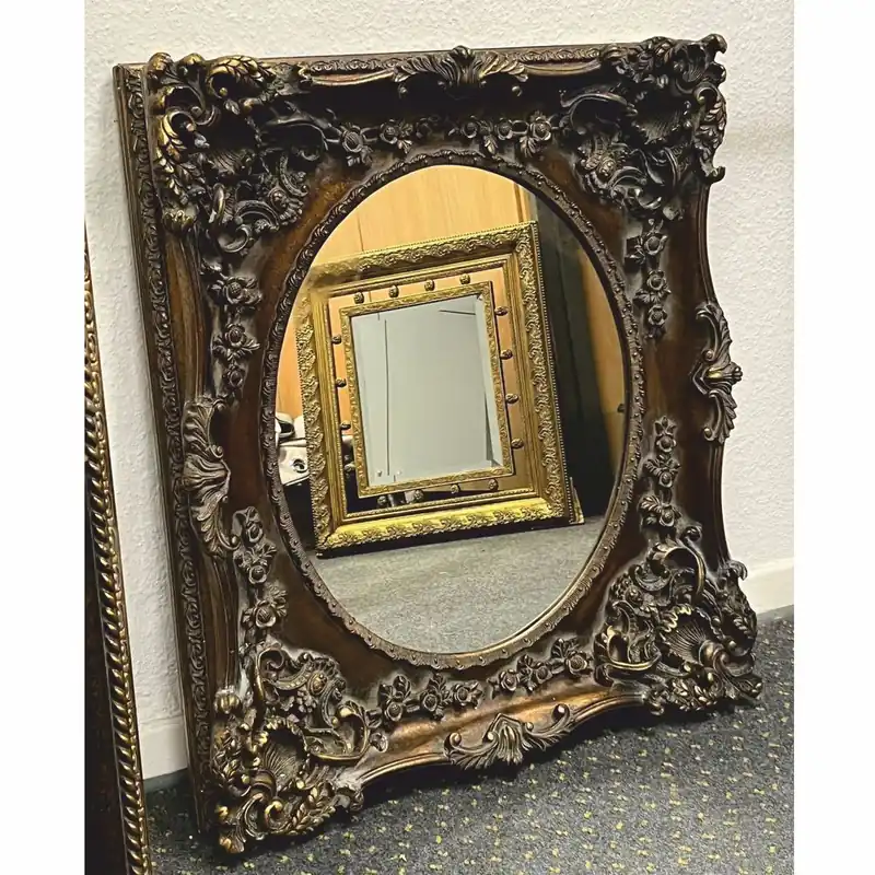 Ausverkauf Casa Padrino baroque mirror antique gold / gray H. 88 cm - Baroque style furniture