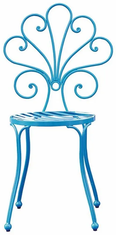 Casa Padrino Art Nouveau garden chair light blue H. 91 cm - Art Nouveau garden furniture Schneller Versand