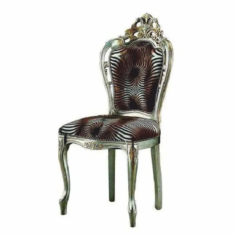 Sale Casa Padrino Luxury Baroque Dining Room Chair Brown / Black / Silver / Gold - Baroque Furniture