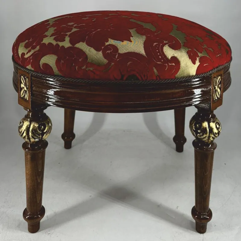 Preis Gesenkt Pompöös by Casa Padrino luxury baroque stool round gold / red pattern / brown / gold