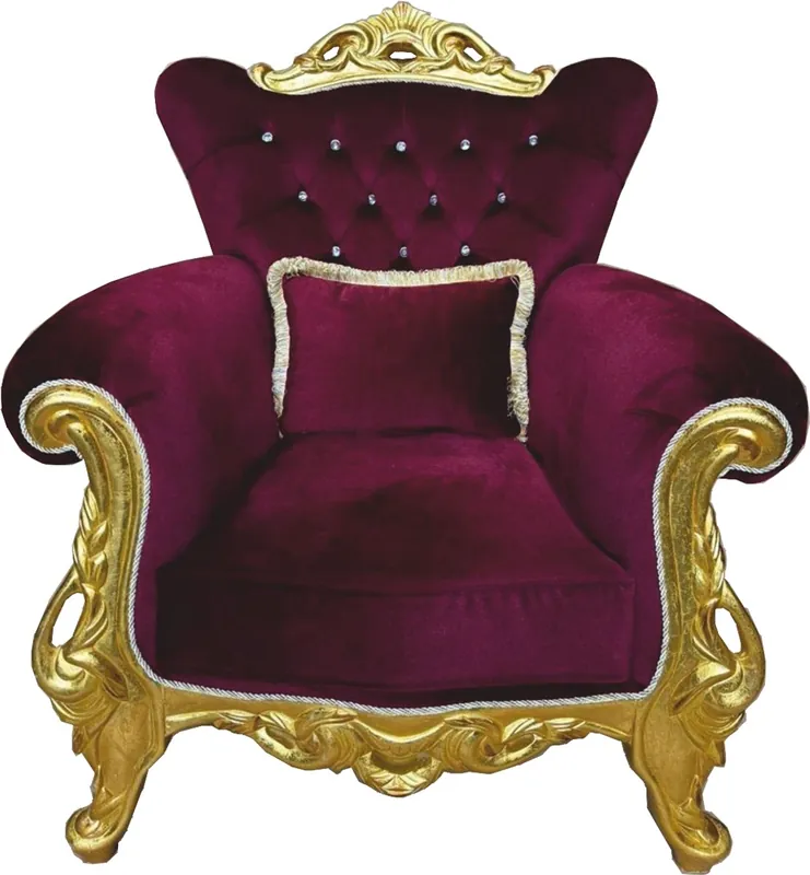 Sonderangebot Casa Padrino luxury baroque armchair with glitter stones bordeaux red / gold - Baroque style furniture