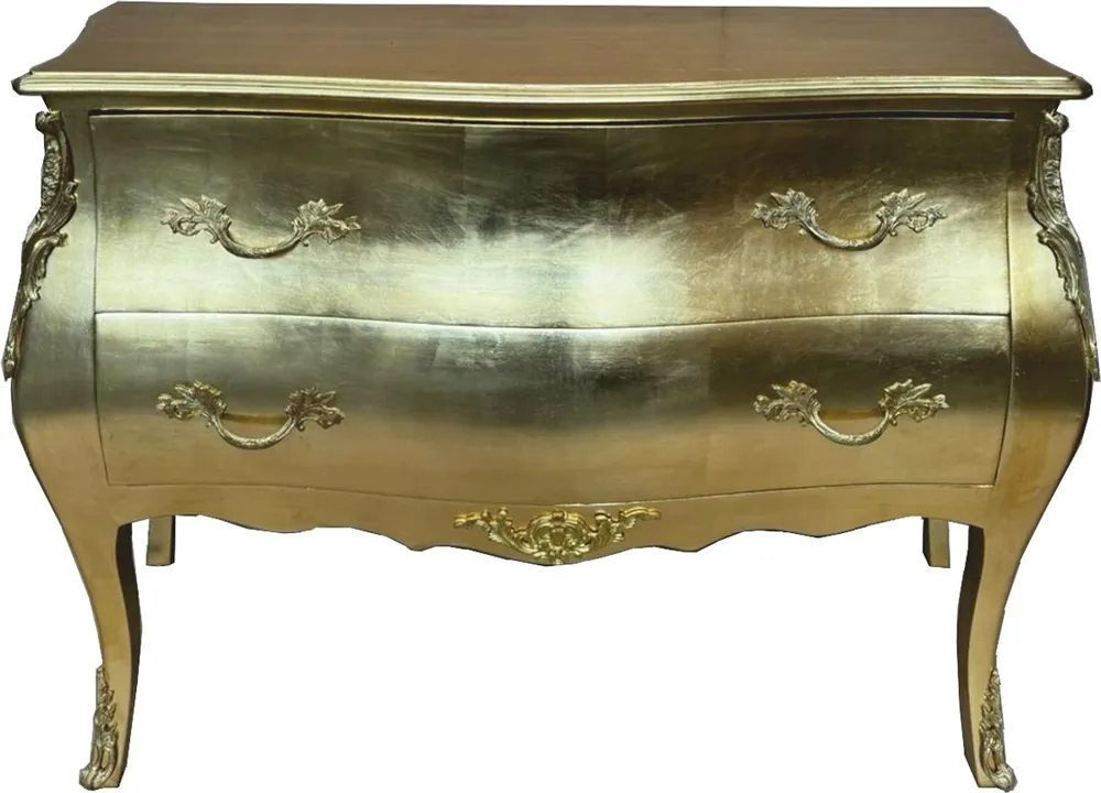 Casa Padrino baroque chest of drawers with 2 drawers gold - Baroque bedroom furniture Preis Gesenkt