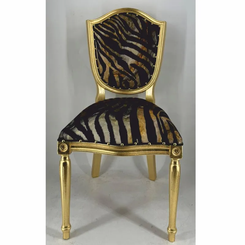 Markenware Casa Padrino Art Deco Dining Room Chair Gold / Black - Art Deco Dining Room Furniture